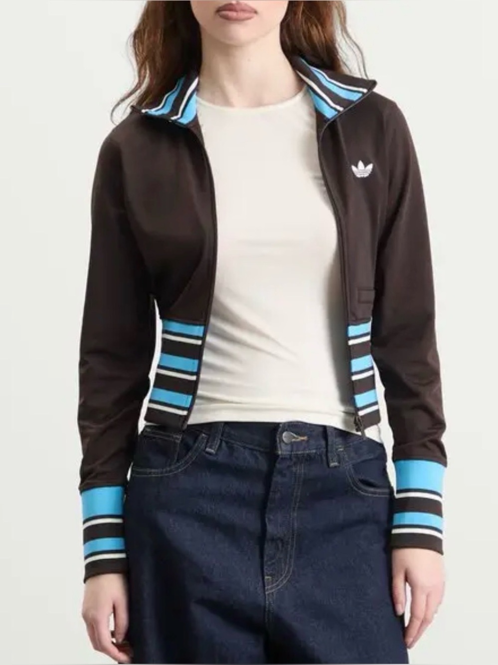 adidas Originals Women’s Brown & Blue Fitted Track Jacket - Picture 9 of 11
